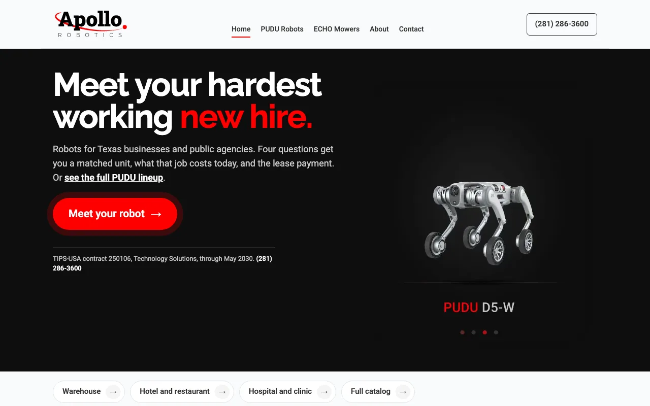 Apollo Robotics website screenshot