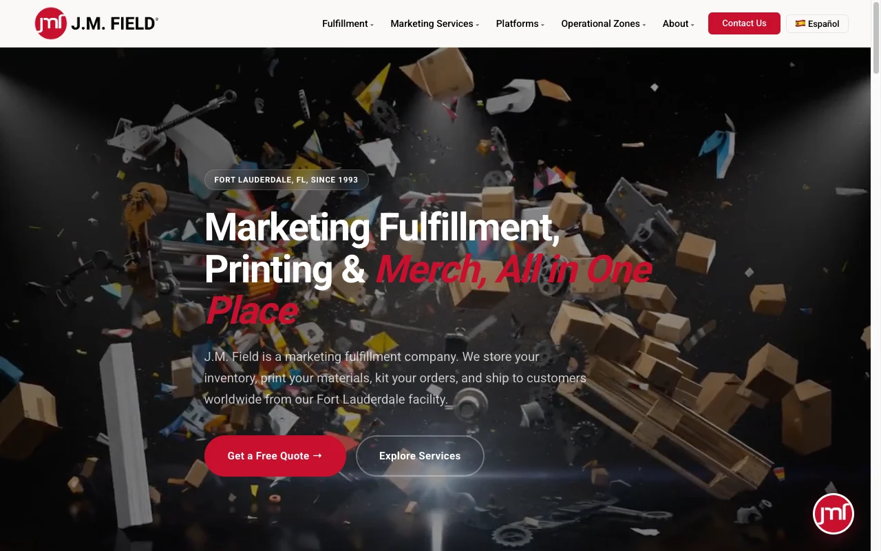 J.M. Field website screenshot