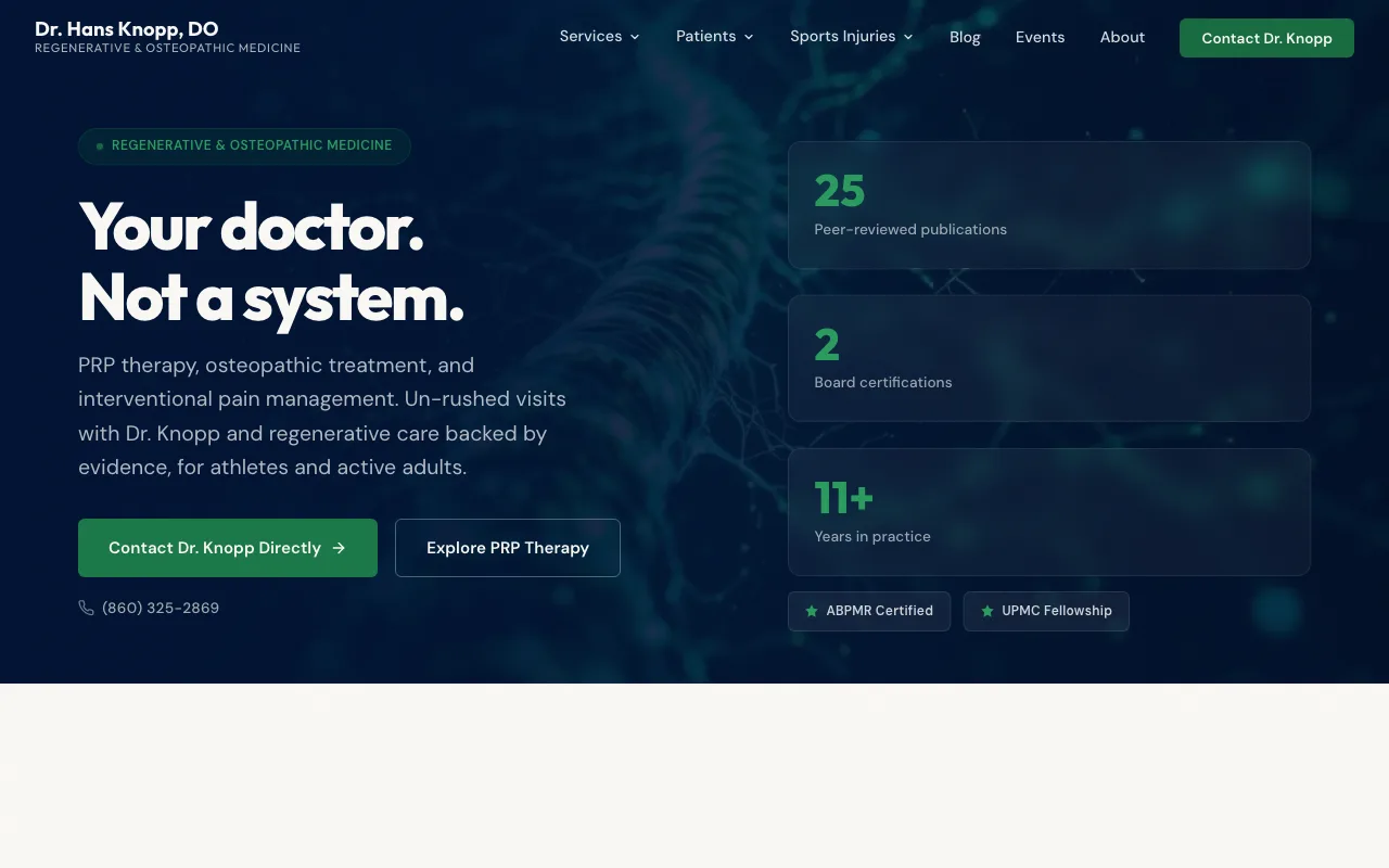 Dr. Hans Knopp website screenshot