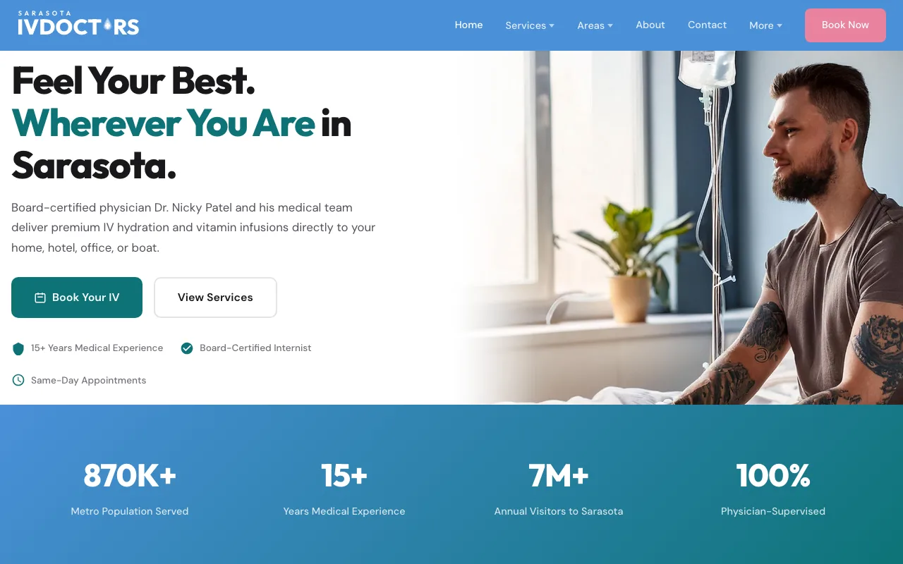 Sarasota IV Doctors website screenshot