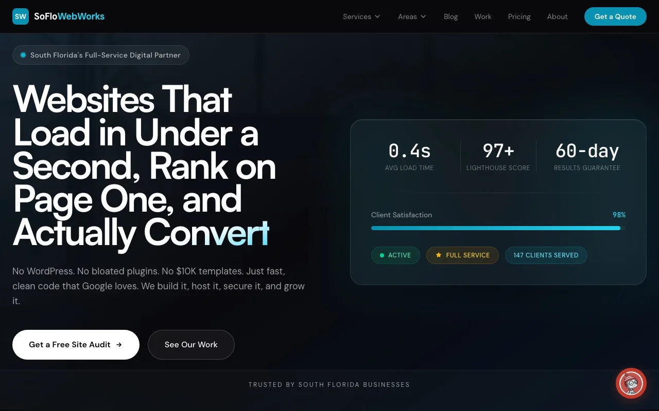 SoFlo WebWorks website screenshot